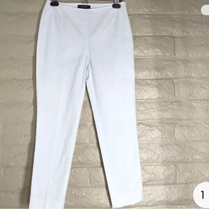 Lafayette 148 New York Womens Stretch Cotton Straight Leg Trousers White Size 6